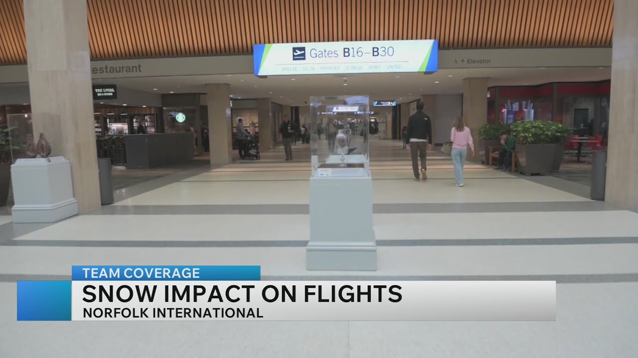Snowy weather impacts flights at ORF