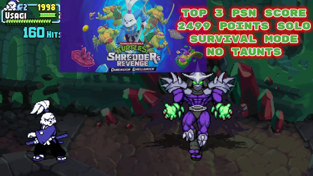 TMNT Shredder's Revenge Survival DLC #2 PSN Score High Point Strategy Usagi Yojimbo (2499 Points)