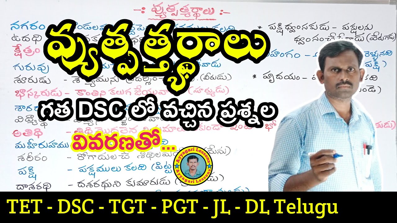 వ్యుత్పత్త్యర్థాలు| #vyutpathyardhalu |#dsctelugu |TET DSC | #competitiveexams | @AyyagariLessons