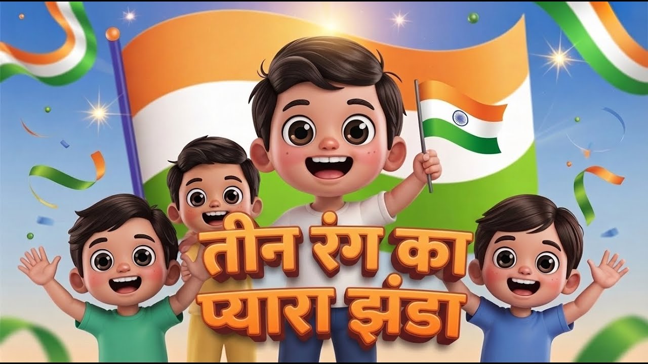 तीन रंग का प्यारा झंडा 🇮🇳 | Republic Day Special Kids Rhyme