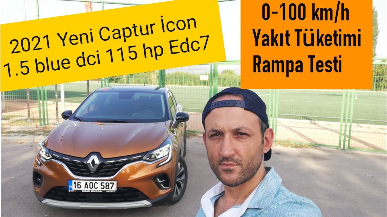 Renault Captur 1.5 bluedci 115hp 0-100km/h -Yakıt Tüketimi- Rampa Testi(İcon)