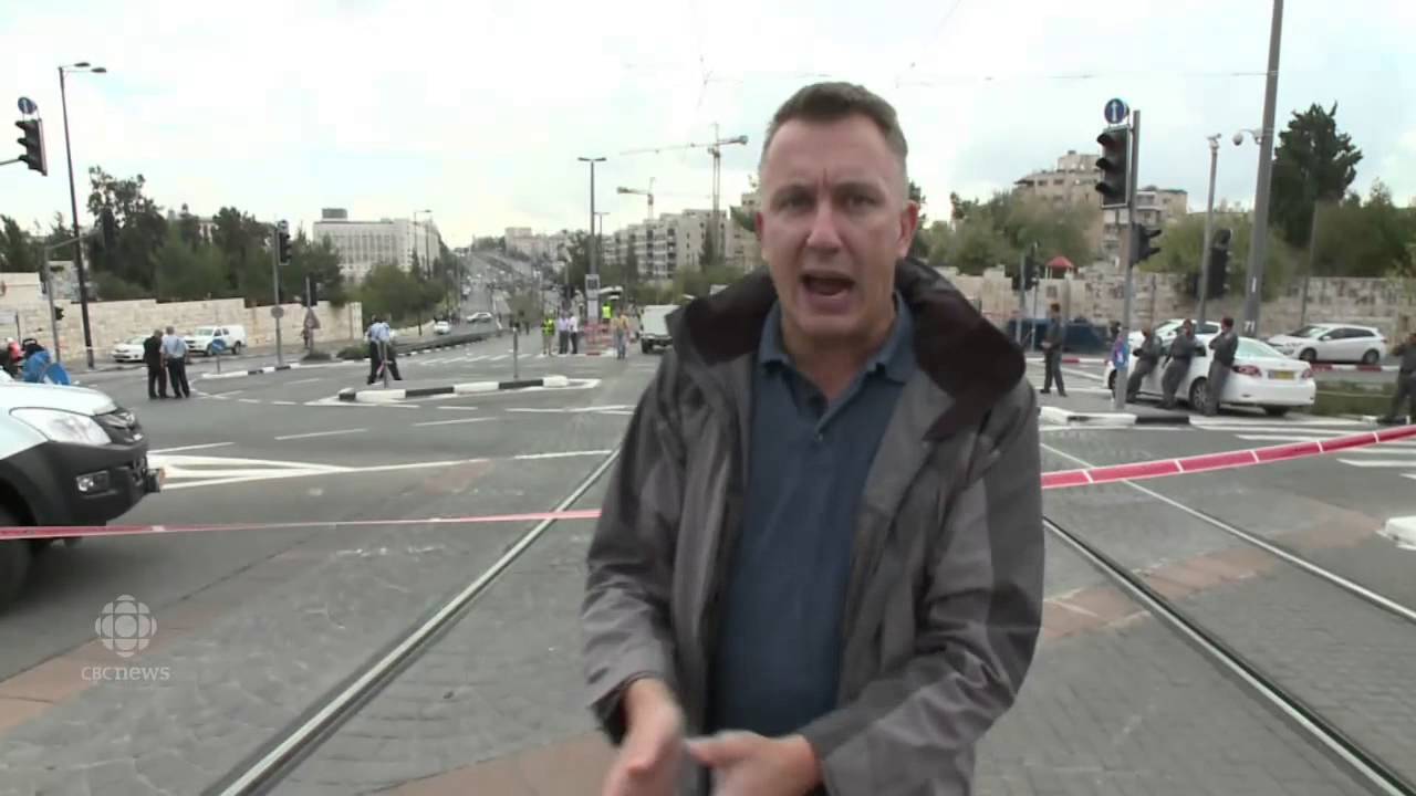 CBC's Derek Stoffel at the scene of Jerusalem vehicle attack