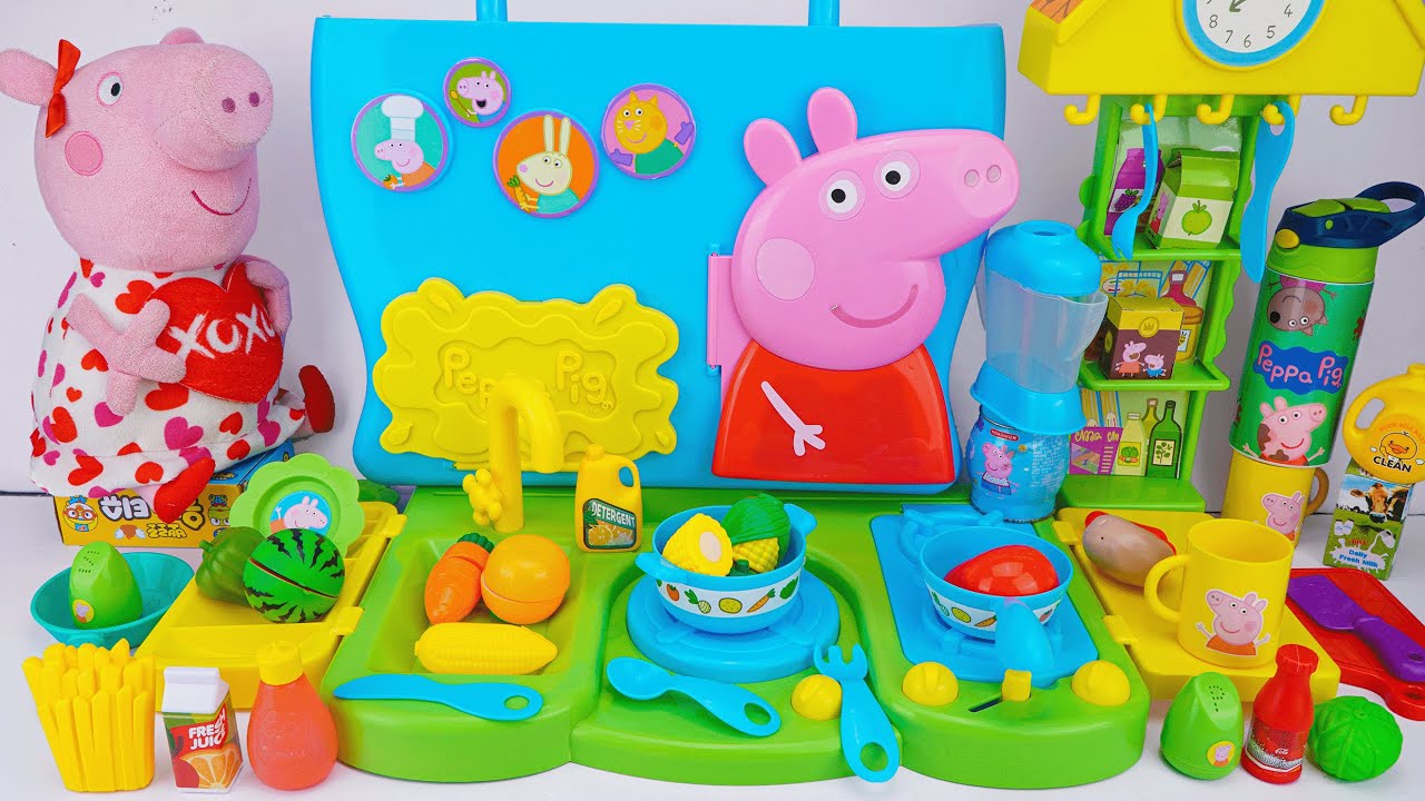 91 Minutes Satisfying with Unboxing Cute Peppa Pig Kitchen Playset ASMR