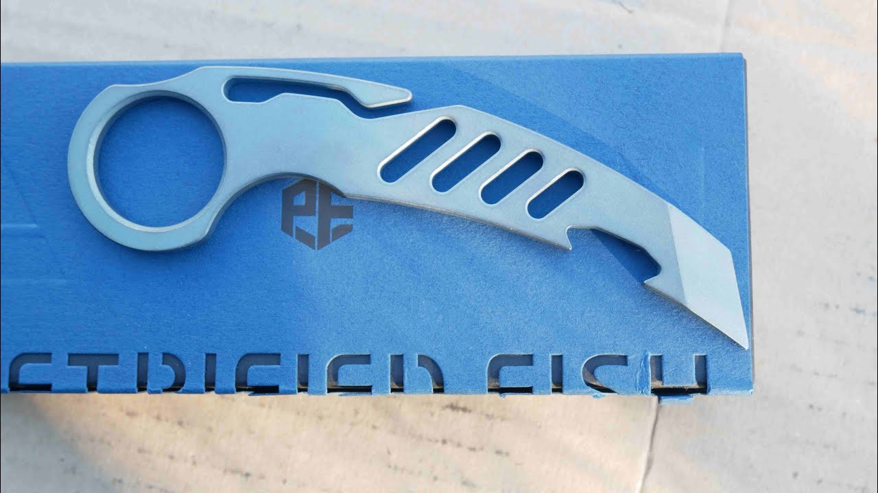 Petrified fish PFT01B Karatool, Blue Stonewashed 6AL4V Titanium