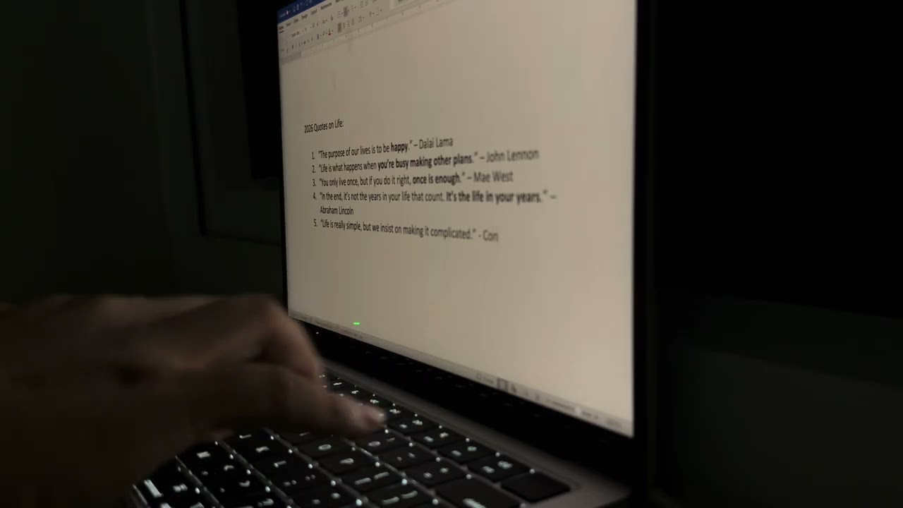 ASMR: Typing Quotes on Life on My Laptop