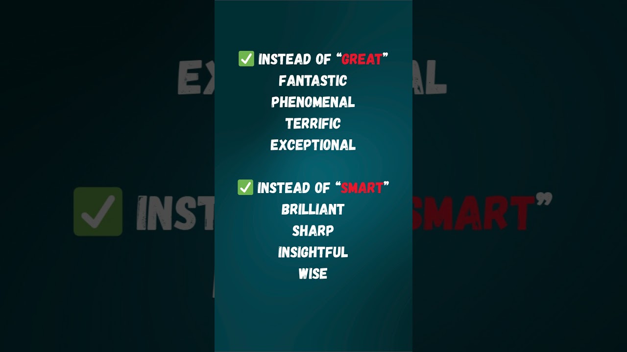 Stop Saying GOOD 🚫 | Use These Words Instead ✅  
