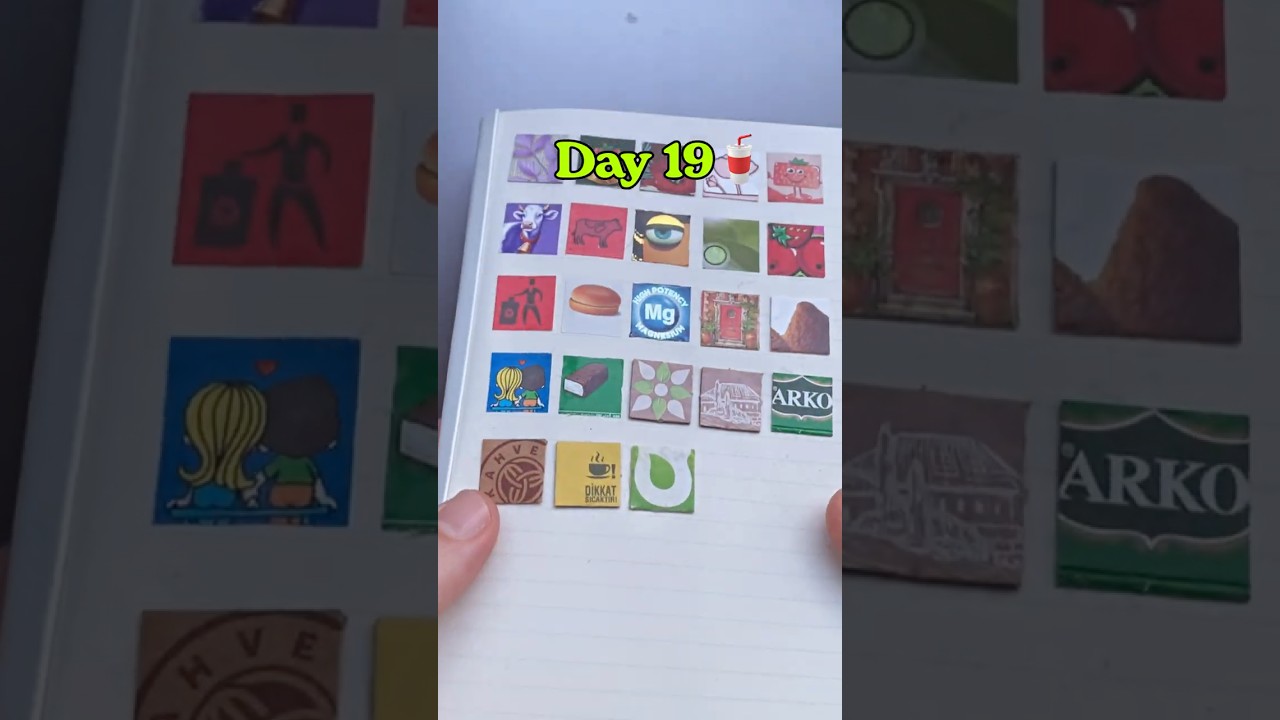 Day 19. Square Punched Green Drop (mineral water bottle) | DIY Scrapbook Journal 