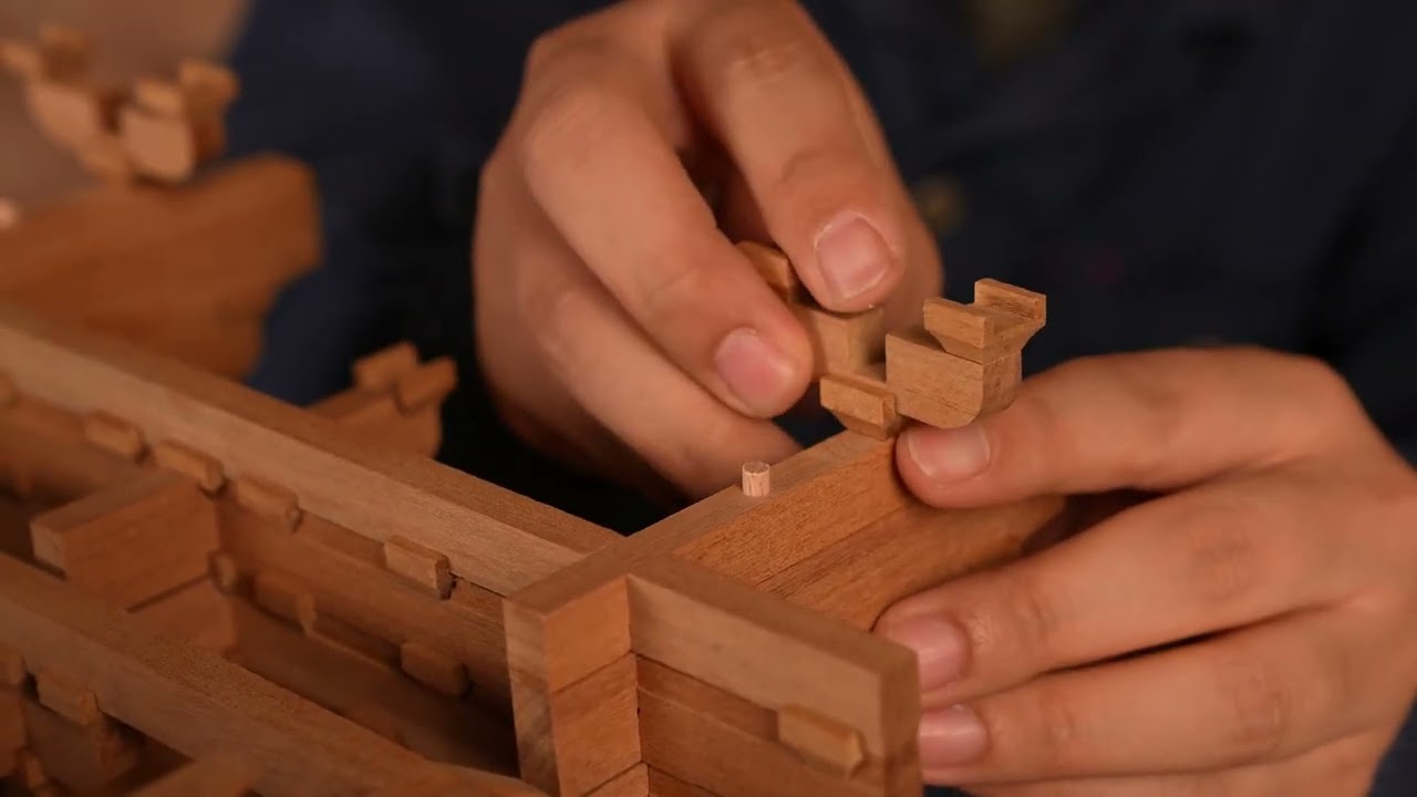 Assembling of Foguang temple 佛光寺一开间拼搭