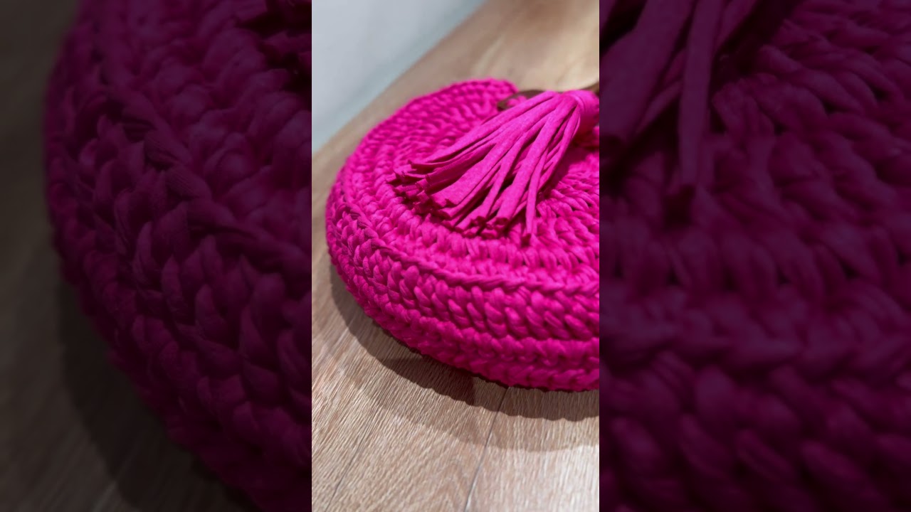 Como confeccionar bolsa de crochê em fio de malha residual /Tutorial Crochê passo a passo #crochet