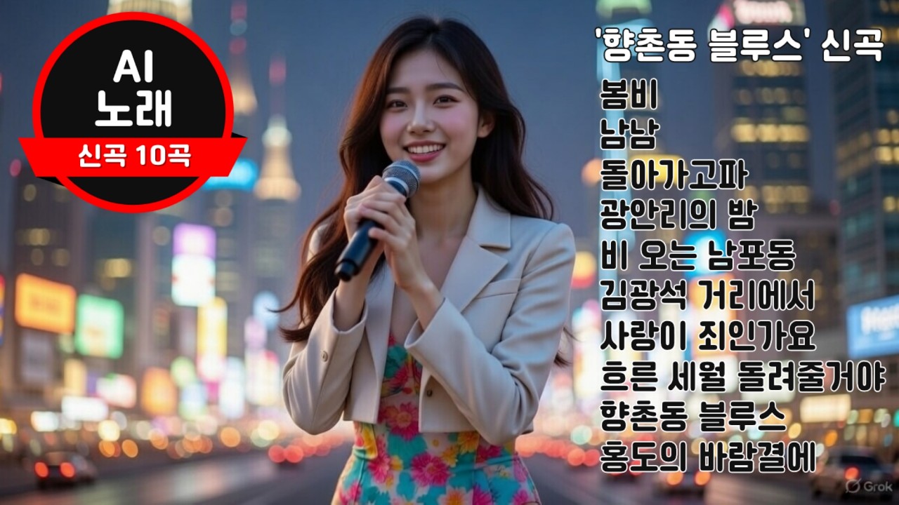 AI 가수 '향이' 노래 / 10곡 연속 듣기 - 6 (영상)  / 저작권 없이 듣는 AI 신곡 / 작사 조용한 / 작곡 #suno AI / #ai노래 #ai가수 #ai노래만들기