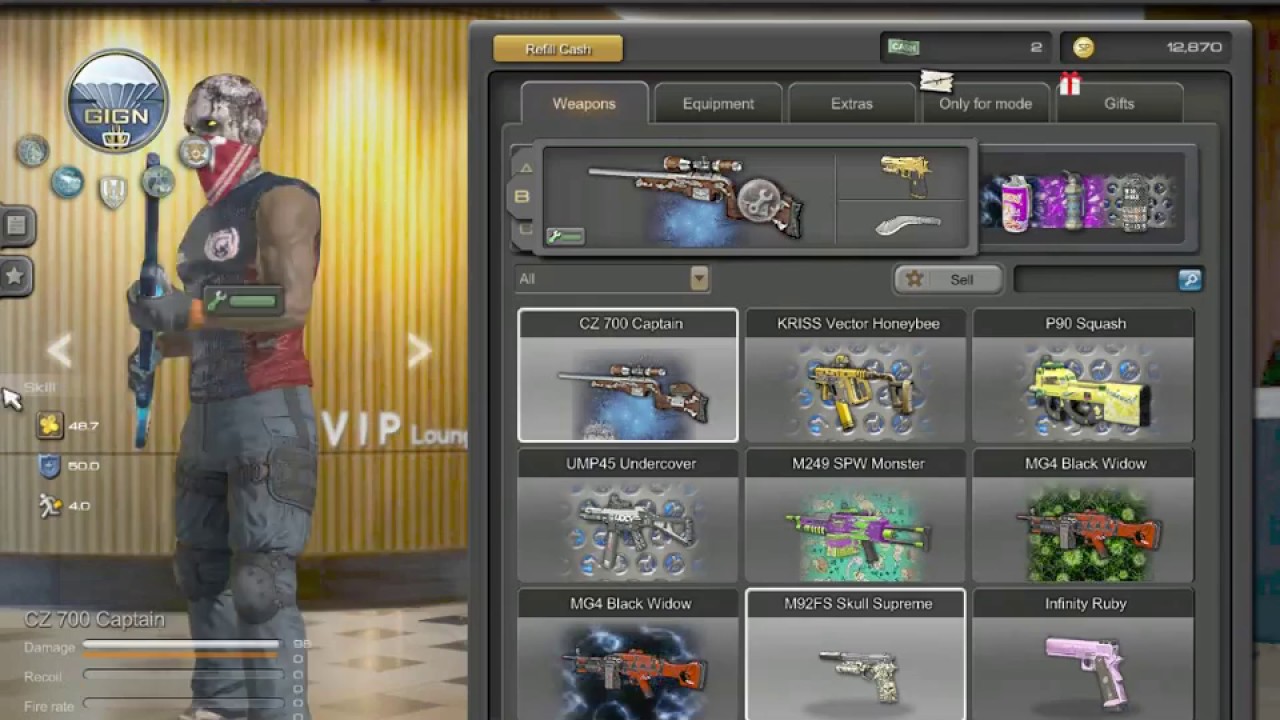 S.K.I.L.L - Special Force 2 TOP2 ESL 5 Stars Account - 94 Rank ALL WEAPONS