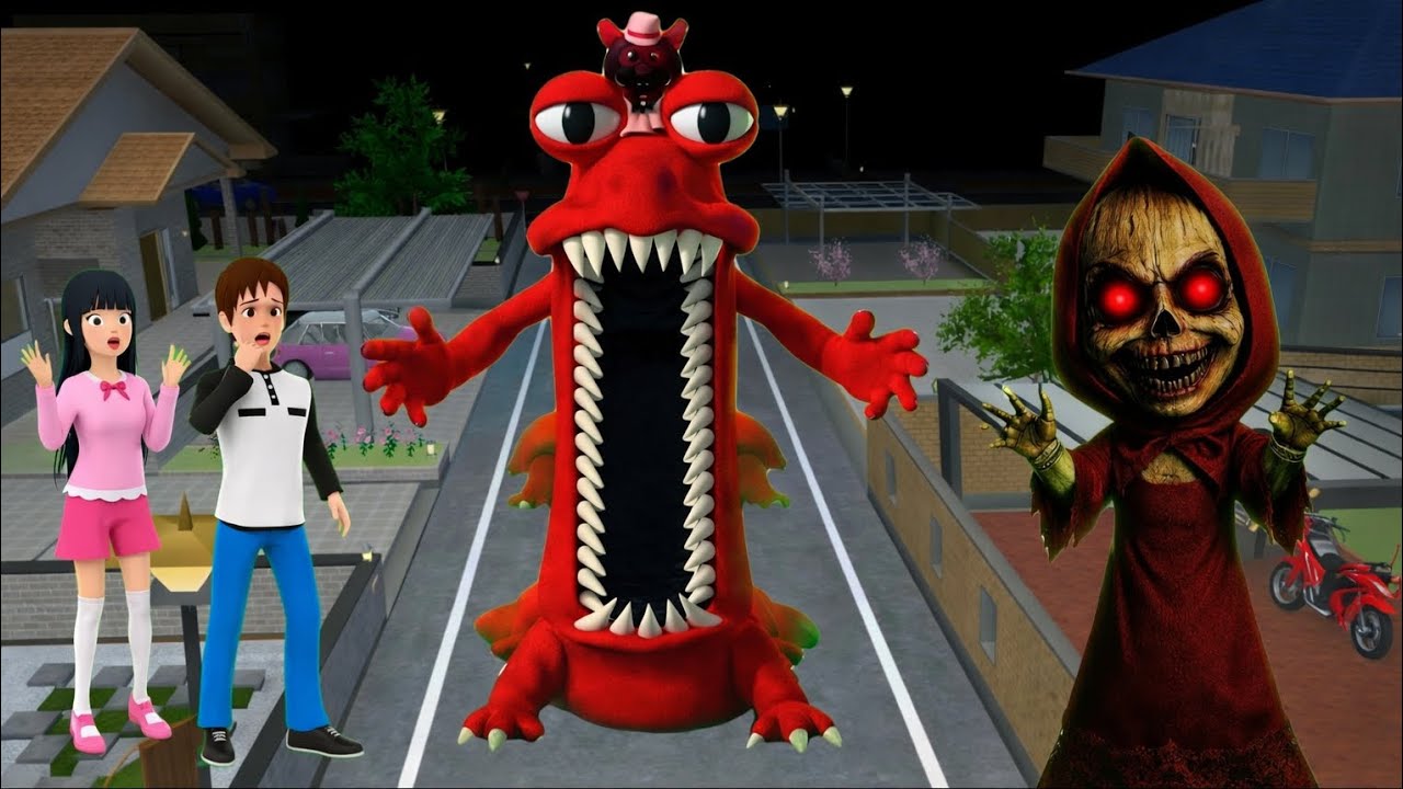 The Creepy Hooded Ghost & Giant Monster in Sakura School!#gaming#sakura#gaming#games 