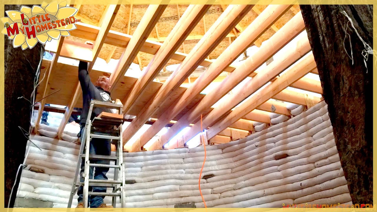Finishing the Upstairs Floor Frame | Underground Earthbag Building | Weekly Peek Ep72