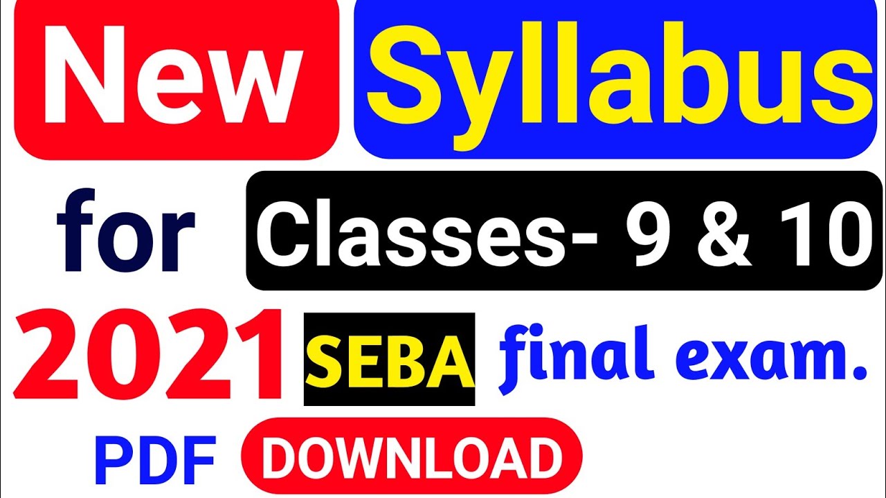 Seba New Syllabus classes 10 and 9 pdf download || Seba new Syllabus for class 10 download || Seba |