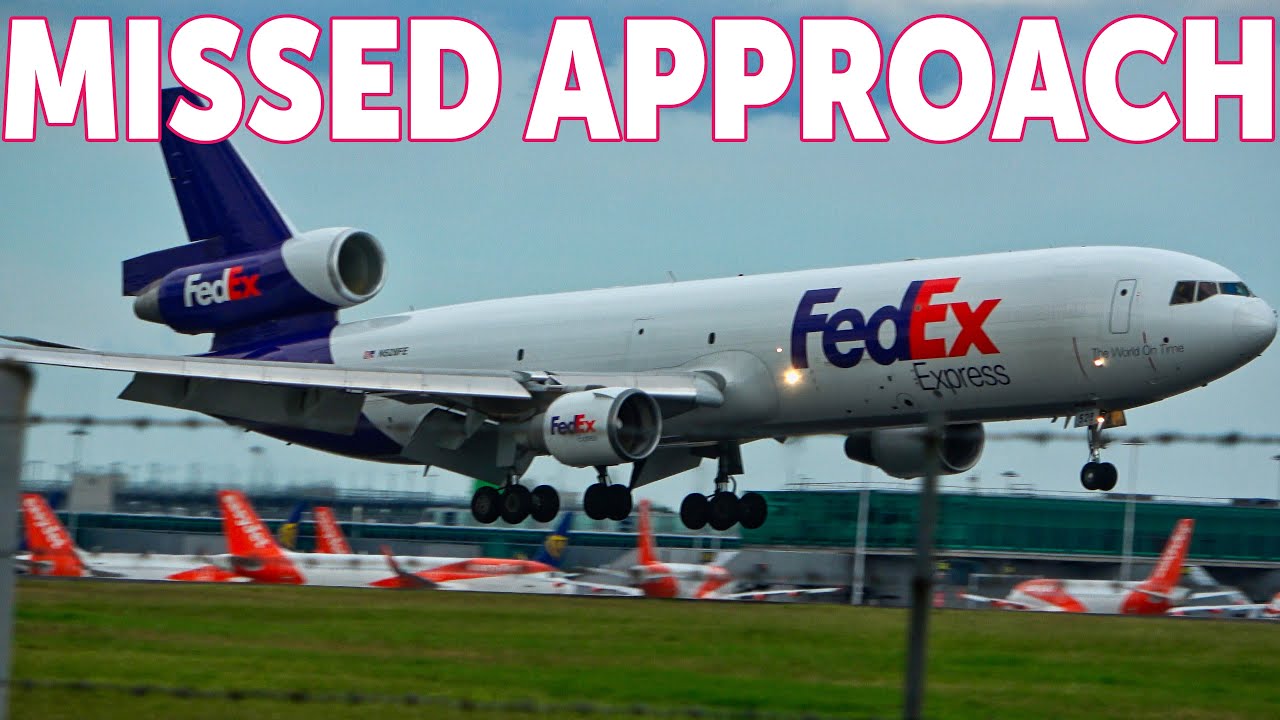 Fedex Md-11 Go Around - London Stansted Airport