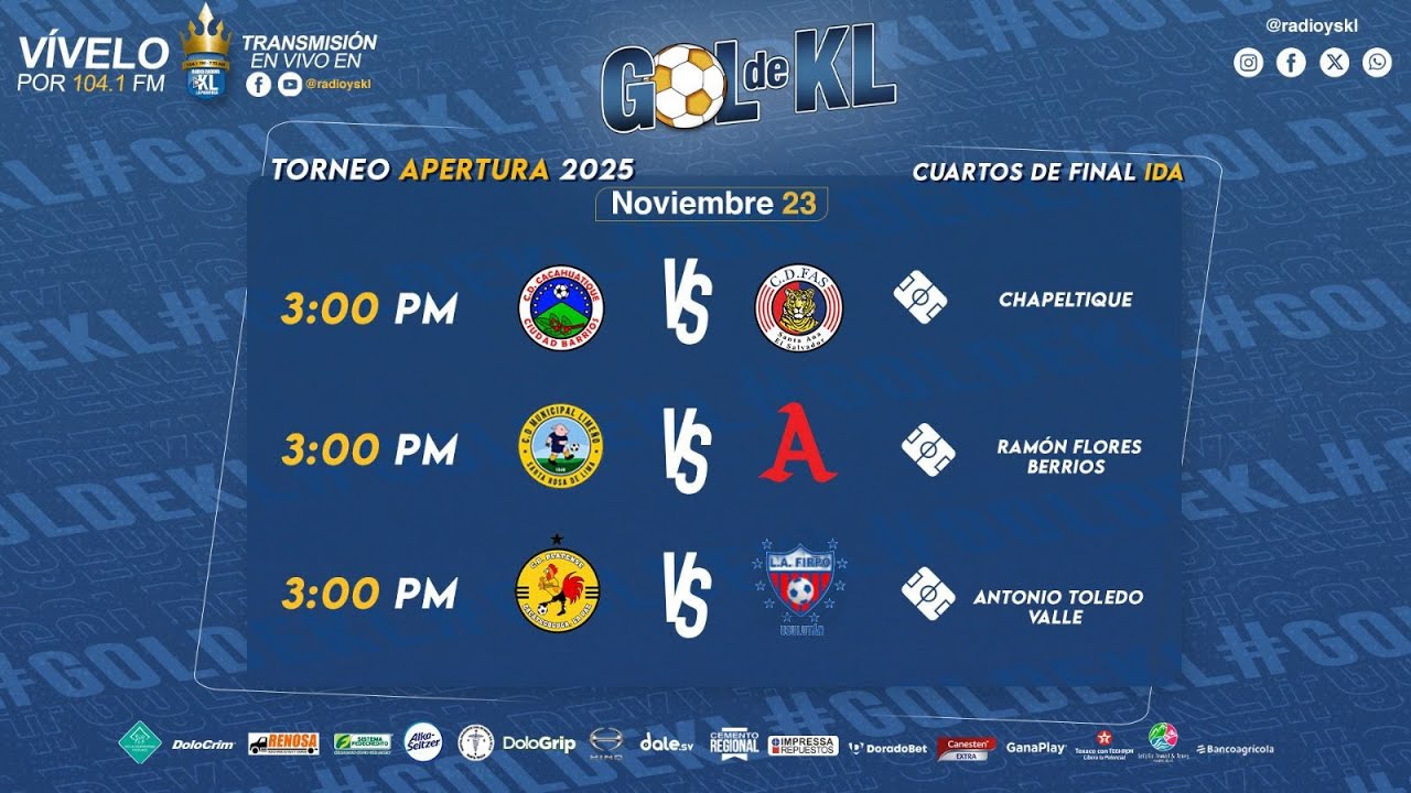 🔴Goool de KL | Cuartos de IDA Torneo Apertura 2025 | 23-11-25