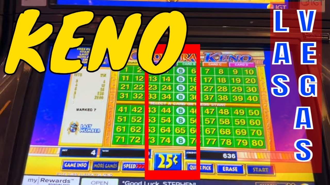 KENO from Las Vegas Over 30 minutes of Strategy - Pattern play CLEOPATRA and CAVEMAN
