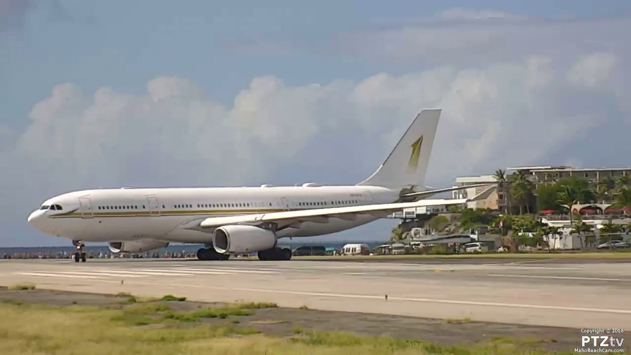 Airbus A330-243 Prestige (HZ-SKY2) Departs St Maarten SXM on 12/26/2018