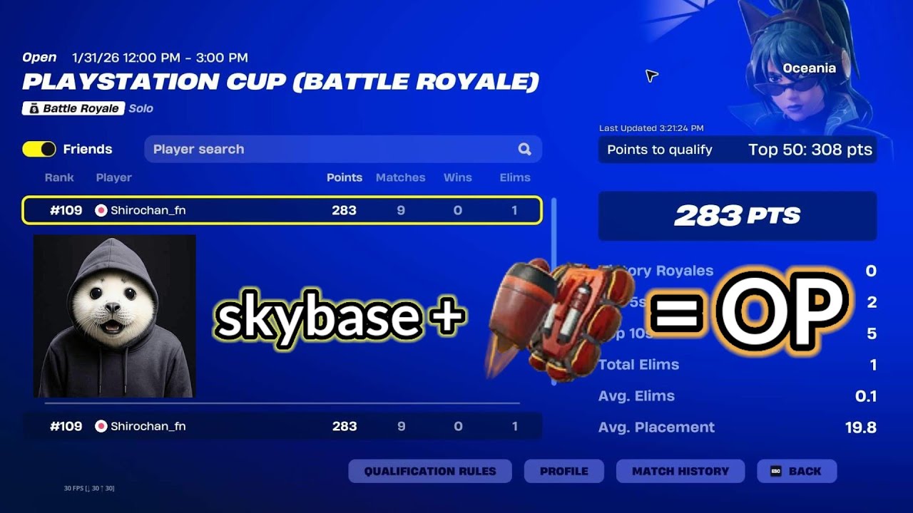 I was so close to qual PlayStation cup with skybase...