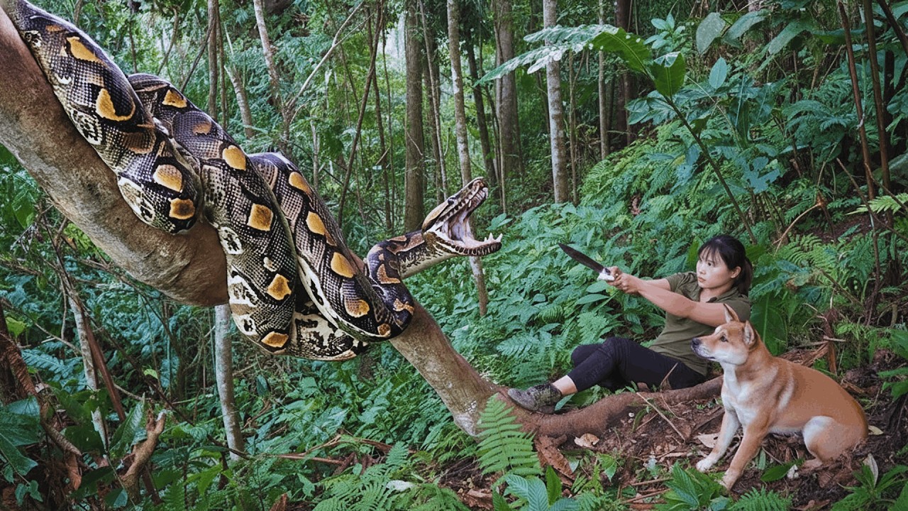 Surviving a Terrifying Encounter with a Massive Python in the Wild Jungle