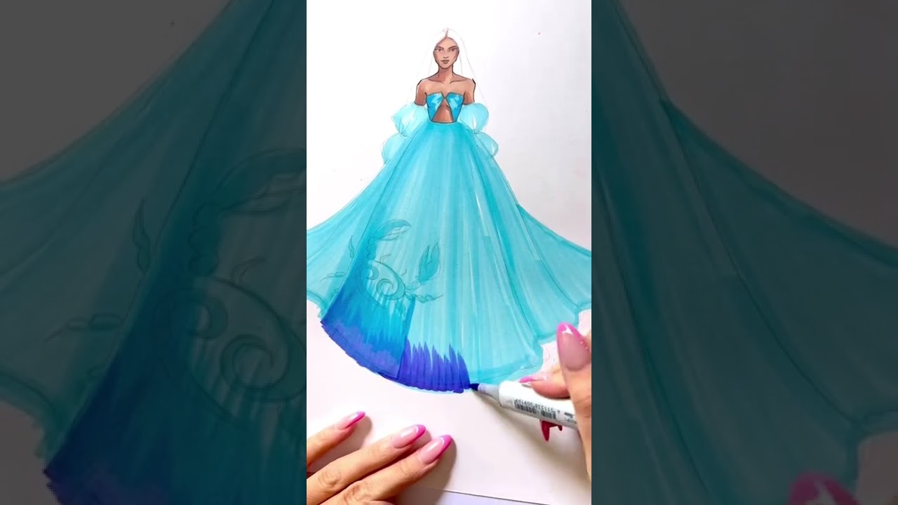 ♋️ Cancer Season 💙Holly Nichols Illustration #cancerseason #fashionillustration #asmr