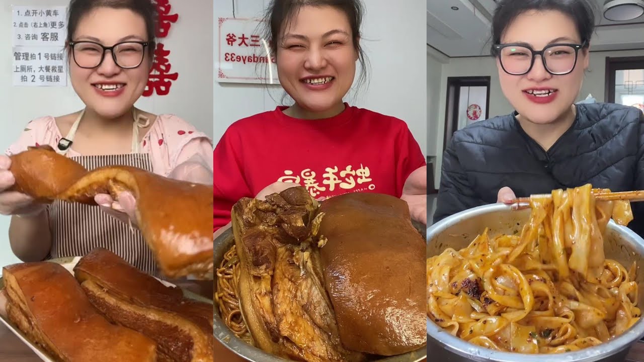 Yummy /Eating Challenges 🤤 Pork belly Spicy noodles 🍜😋 fired chicken 🍗#mukbang #food #porkbelly #eat