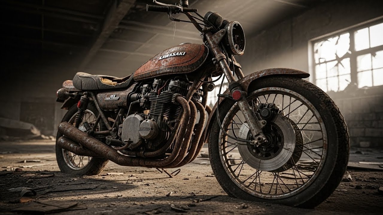 This Abandoned Kawasaki Z1 900 (1972) Was a Total Wreck… Watch the ASMR Restoration