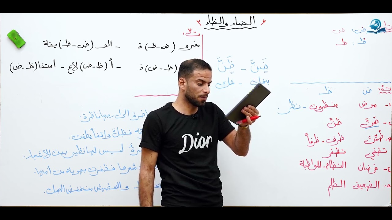 حل تمارين الضاد والظاء للثاني المتوسط (المنهج الجديد)
