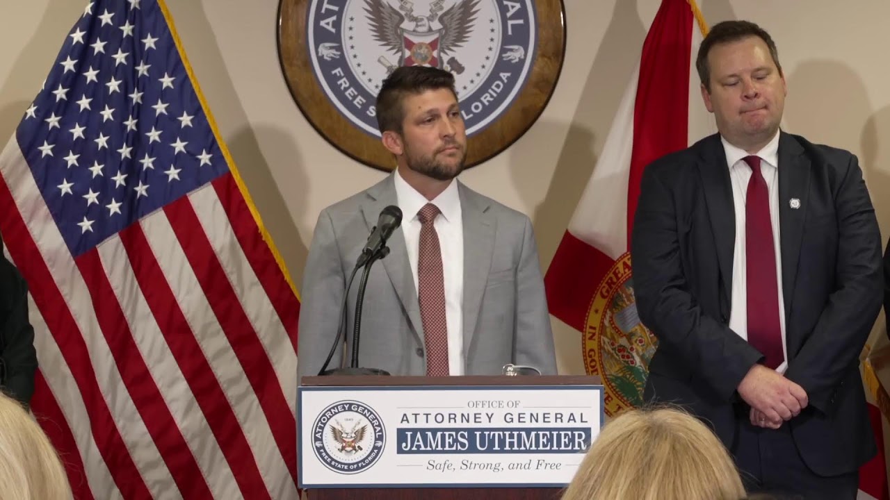 AG Uthmeier and Statewide Prosecutor Brad McVay announce takedown of organized crime ring in Tampa.