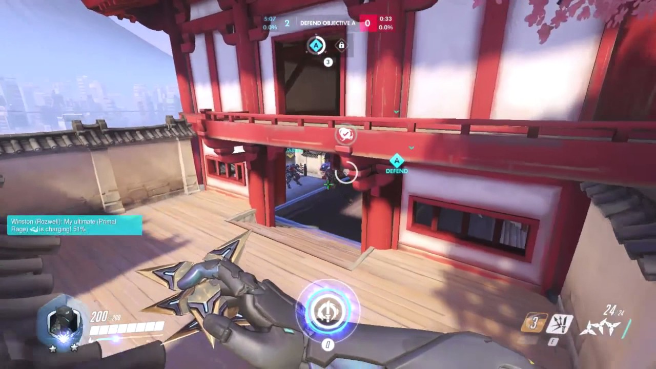 OW ShaDowBurn Playing Genji 45 Killstreak on Hanamura