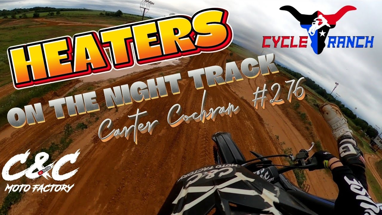 Throwing down Heaters on the Cycle Ranch Night Track.
