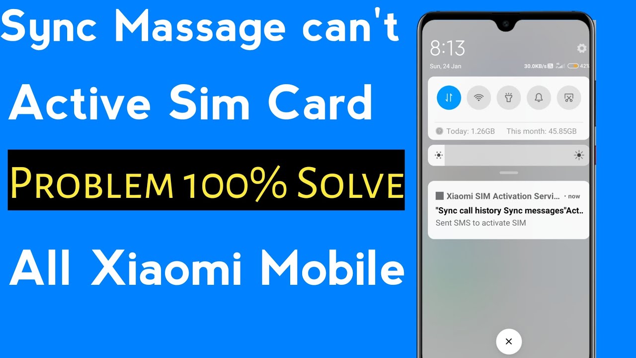 Sync Massage can't Active Sim Card Problem Solve | Sim Card Can't Active Problem solve in Xiaomi