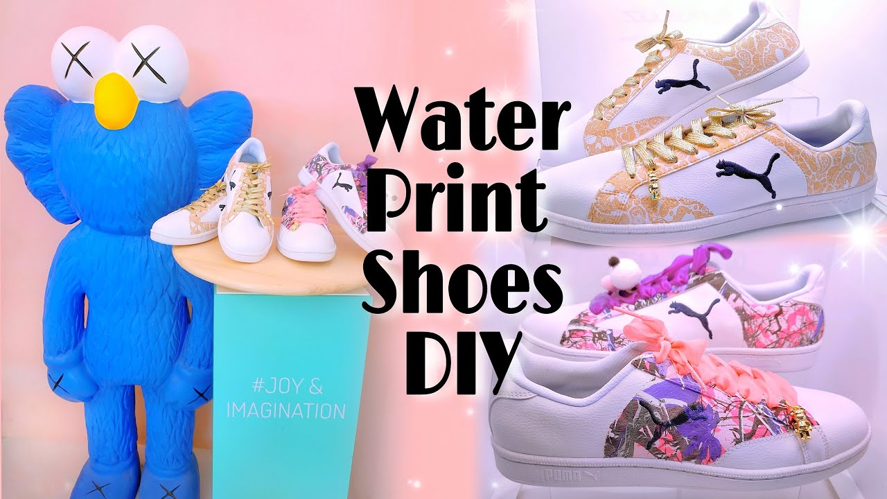 DIY 👟 Water Print Shoes DIY Singapore 🇸🇬 Joy & Imagination studio 🎨 水印花鞋子设计🌸设计自己独一无二的鞋子👟