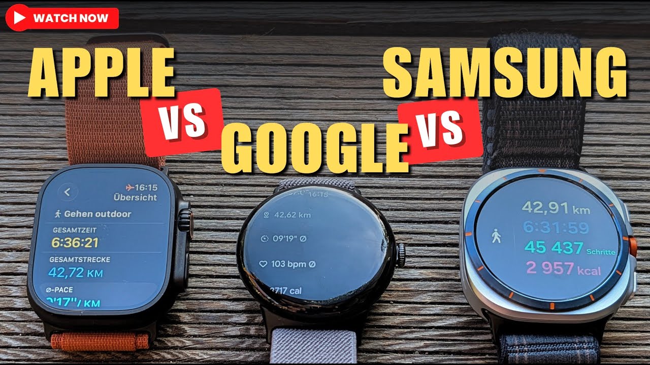Apple Watch Ultra 3 vs Pixel Watch 4 vs Galaxy Watch Ultra: Welche hat den besten Akku?