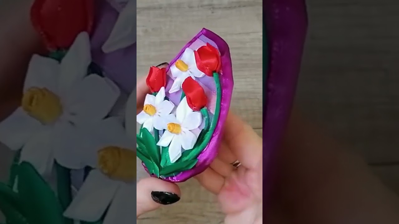Easter Egg Decoration From Satin Ribbon