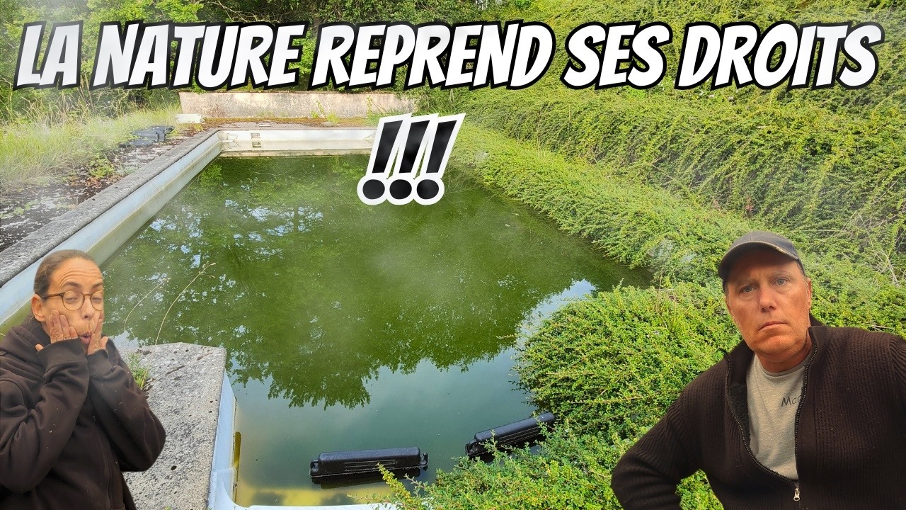 Piscine abandonnée en champagne grande opération de nettoyage  !