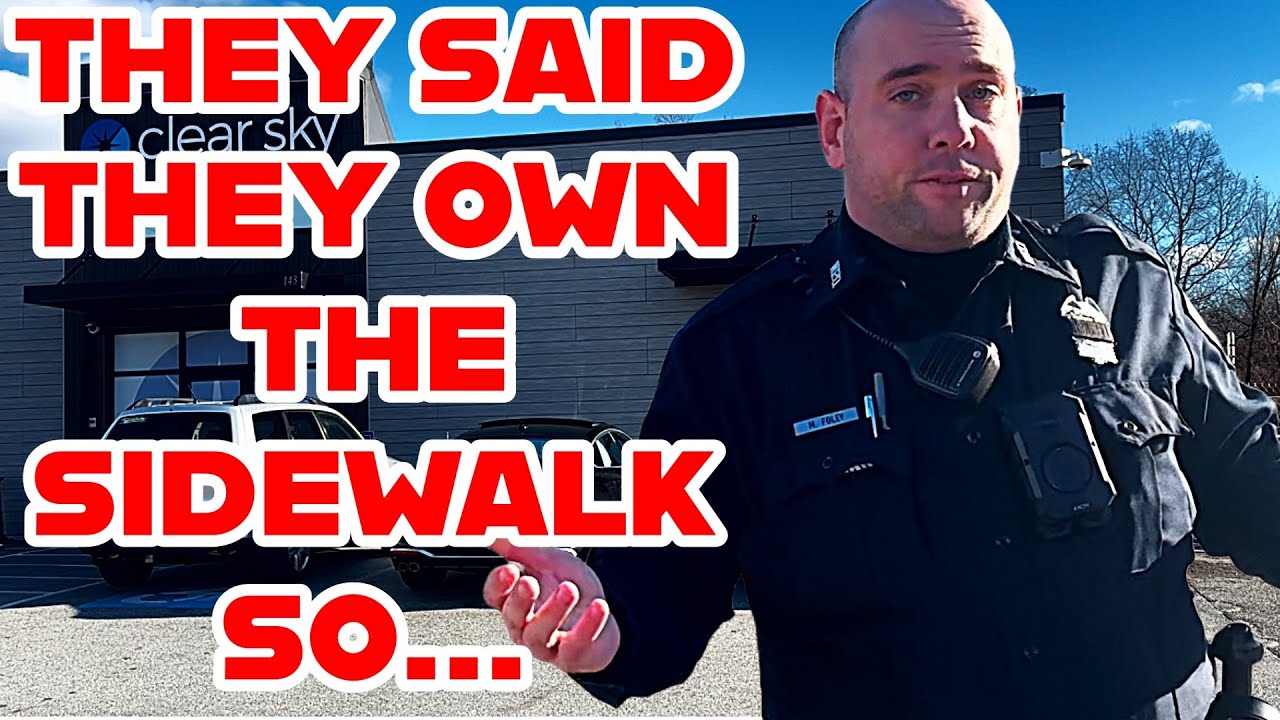 CLUELESS Cop Gets Convinced That The Dispensary Owns The Sidewalk!!!