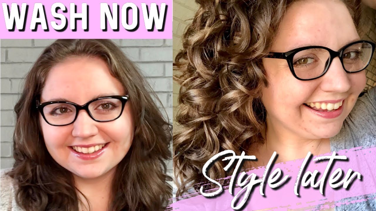 WASH NOW, STYLE LATER | Easy Wavy Hair Routine!