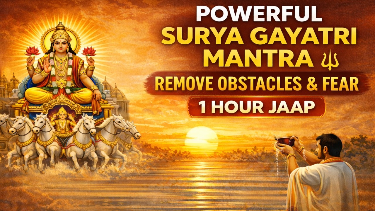 Powerful Surya Gayatri Mantra 🔱 Remove Obstacles & Fear | 1 Hour Jaap #suryagayatrimantra #suryadev
