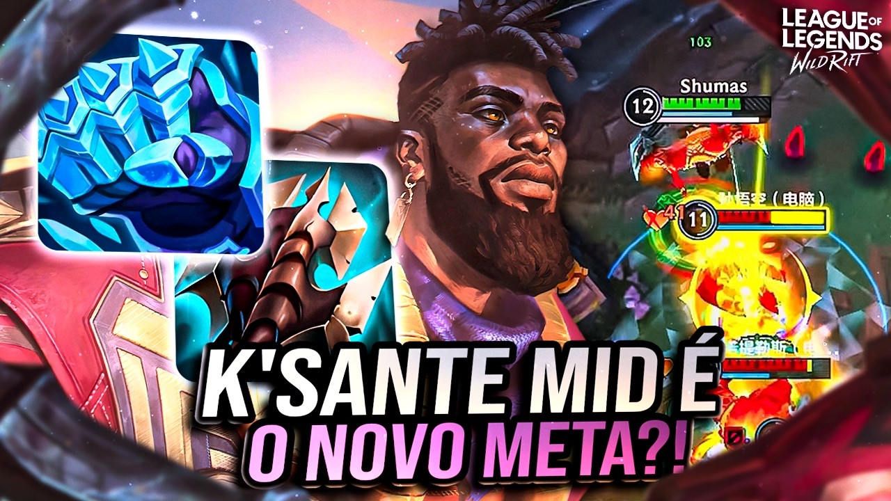 O NOVO CAMPE&Atilde;O K'SANTE T&Aacute; IMORAL! VAI SER BROKEN NO MID? | LoL Wild Rift