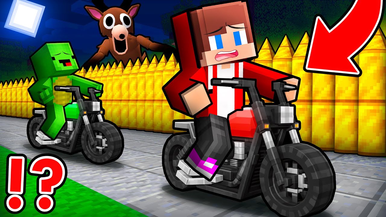 JJ and Mikey 99 Nights Dusty Motorcycle Trip Battle - Maizen in Minecraft ! (Maizen)