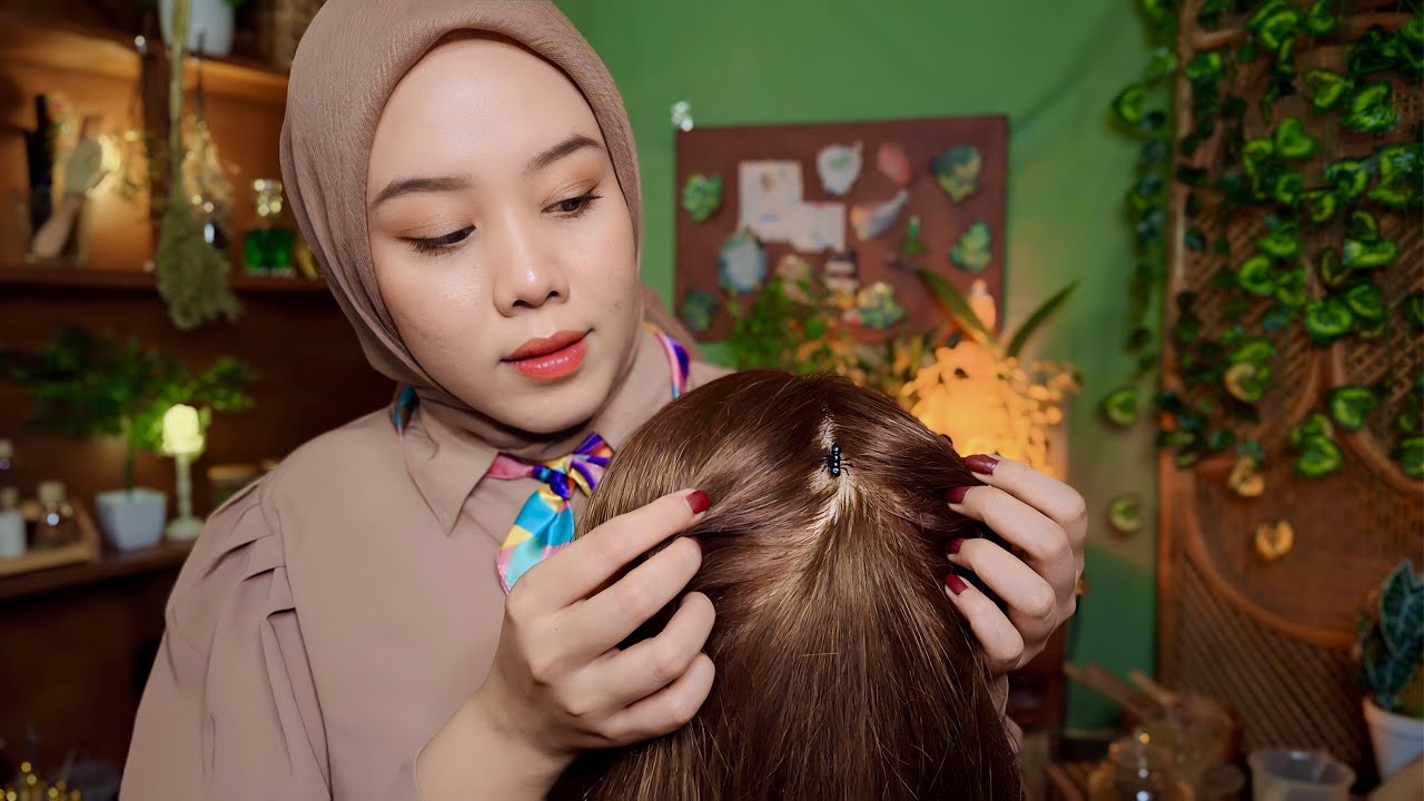 ASMR Treatment Kutu Rambut di Klinik Rambut Herbal 🪴| Lice Check, Scalp Scratching