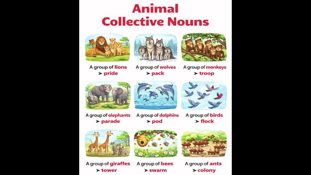 Animal Collective Nouns #english #Shorts #love #short #shortvideo #trending #youtubeshorts