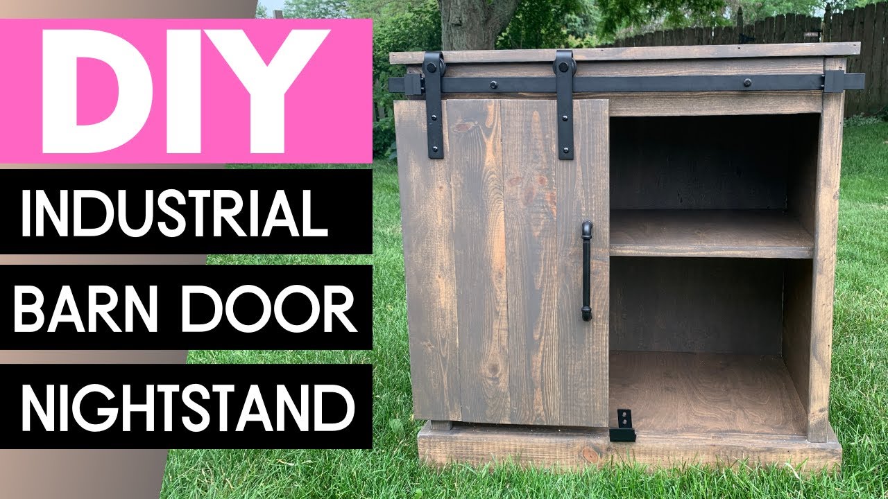 Let's Build! DIY Industrial Wood Barn Door Night Stand | Master Bedroom Makeover | Whiskey & Whit