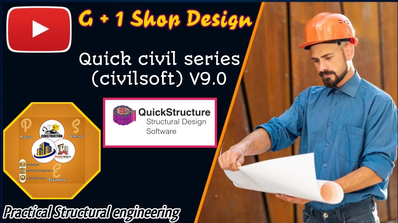 G+1 Shop Modelling and Design Quick civil series (Civilsoft)
