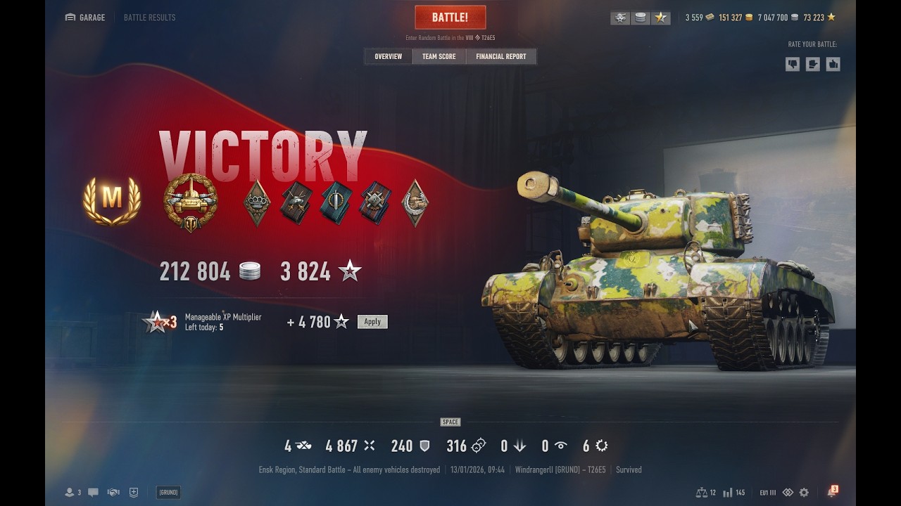 T26E5 - Играю под Аудио-Книгу (часть 1) | 2495 AVG за 15 боёв