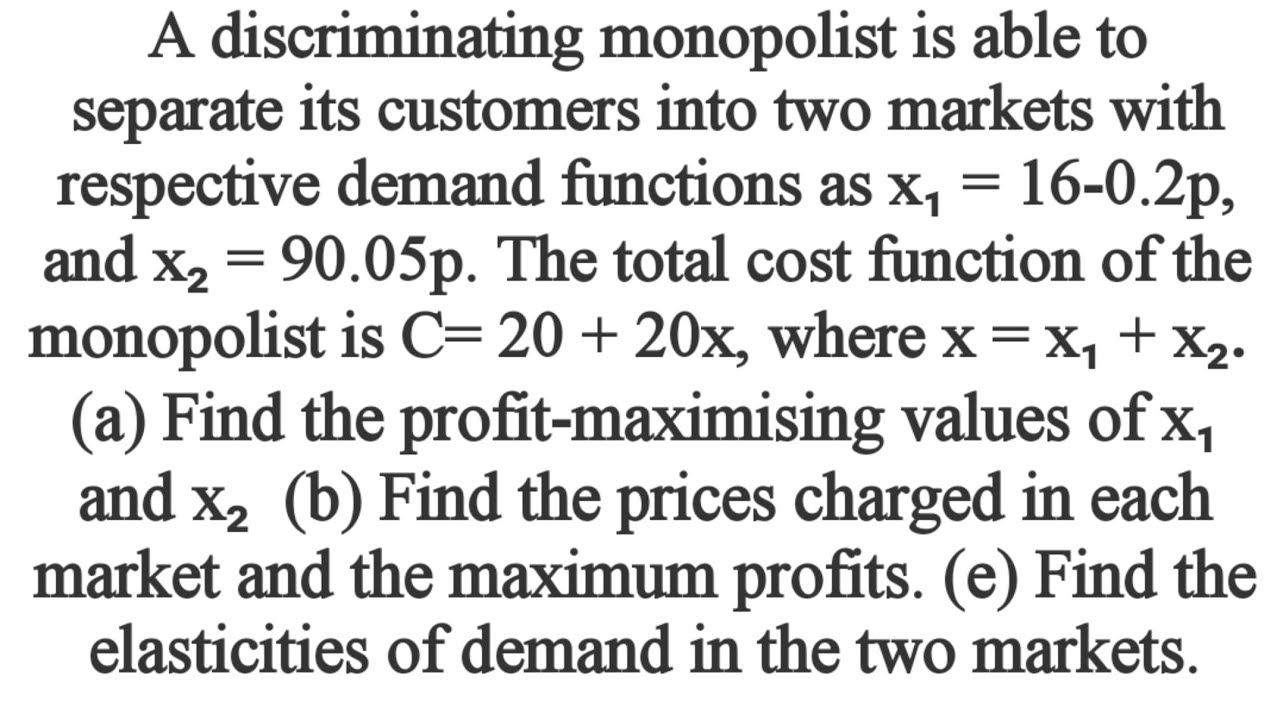 Price discrimination in monopoly