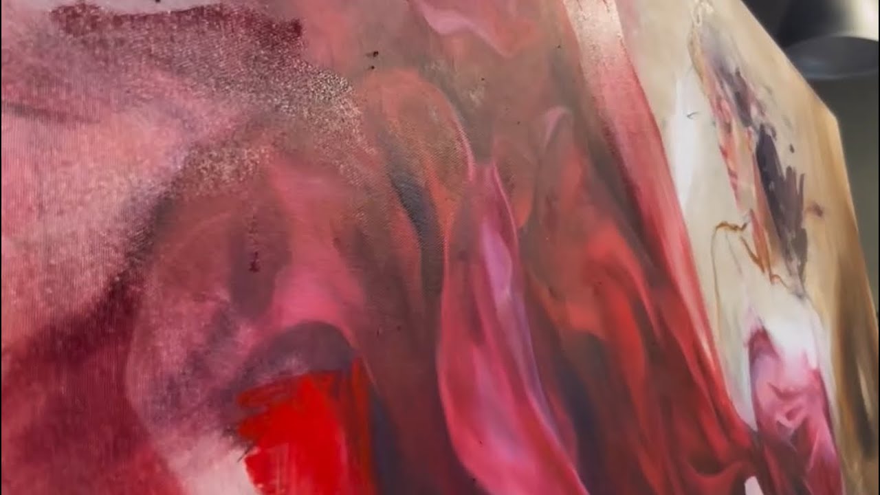 Oil painting “Crimson Elegance” process of creation