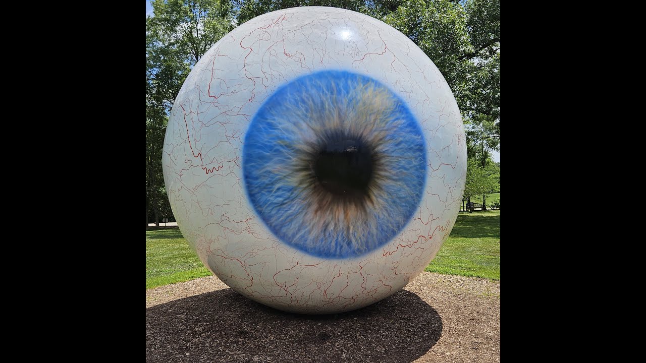 Laumeier Sculpture Park (St  Louis, USA)--  Giant Eyeball and Abandoned Springhouse