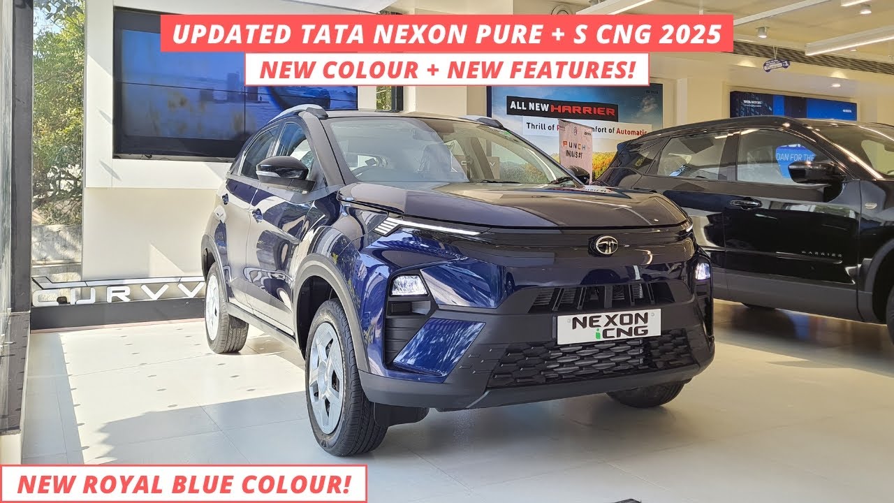 Updated Tata Nexon Pure Plus S CNG 2025 Model Walkaround in Hindi | New Royal Blue Colour 😍